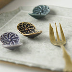 Botanical Motif Chopstick Rest — Purple