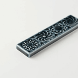 Botanical Motif Cutlery Rest — Navy