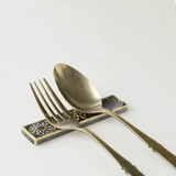 Botanical Motif Cutlery Rest — Olive