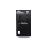 Luxury Japanese makeup brush set packaging — Chikuhodo black box with elegant gloss pattern and minimalist logo, photographed on white background.