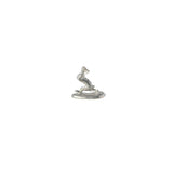 Handcrafted pewter incense holder featuring a Chōjū-giga rabbit leaping mid-run, inspired by Japan’s iconic animal caricature scrolls. Ideal for minimalist and traditional Japanese decor.