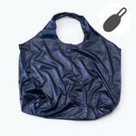 Navy Cocoon Eco Bag fully opened, with matching case icon shown