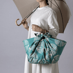 Furoshiki 100 – Isa Monyo “Pine” Reversible, Blue - Green & Deep Gray (Water - Repellent)