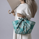 Furoshiki 100 – Isa Monyo “Pine” Reversible, Blue - Green & Deep Gray (Water - Repellent)