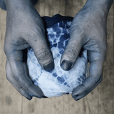 Furoshiki 100 – Naturally Indigo - Dyed Ichimatsu Gradation