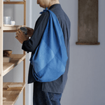 Furoshiki 100 – Naturally Indigo - Dyed Ichimatsu Gradation