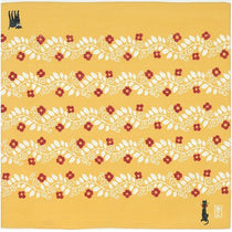 Furoshiki 48 – Yumeji Takehisa, Cat in Kerria Yamabuki Yellow