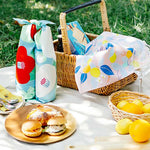 Furoshiki 70 – Hime Musubi Adeline Klam, Camellia Turquoise (Organic Cotton)