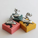 Choju Giga incense holders complete set featuring rabbit, frog, and monkey figures inspired by traditional Japanese scroll art.