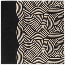 ISA Monyo Yui reversible furoshiki in iron black with traditional Japanese knot pattern design.