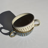 Shigaraki Shiro - yu White Glaze Carved Latte Soup Mug